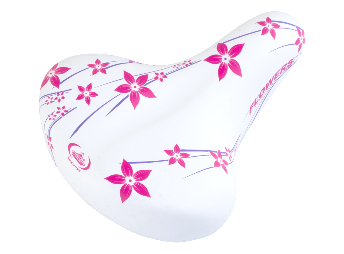 Sedlo happy flowers city komfort sa oprugama belo roza (art.pk 061)