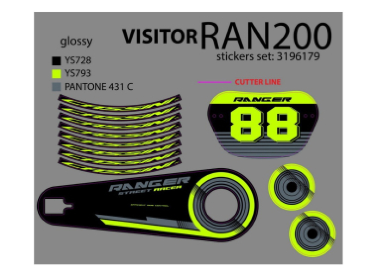 NAL.P.VEN RAN200 STREET RACER 20" SET NALEPNICA 2026 CASSINI STR 3196179