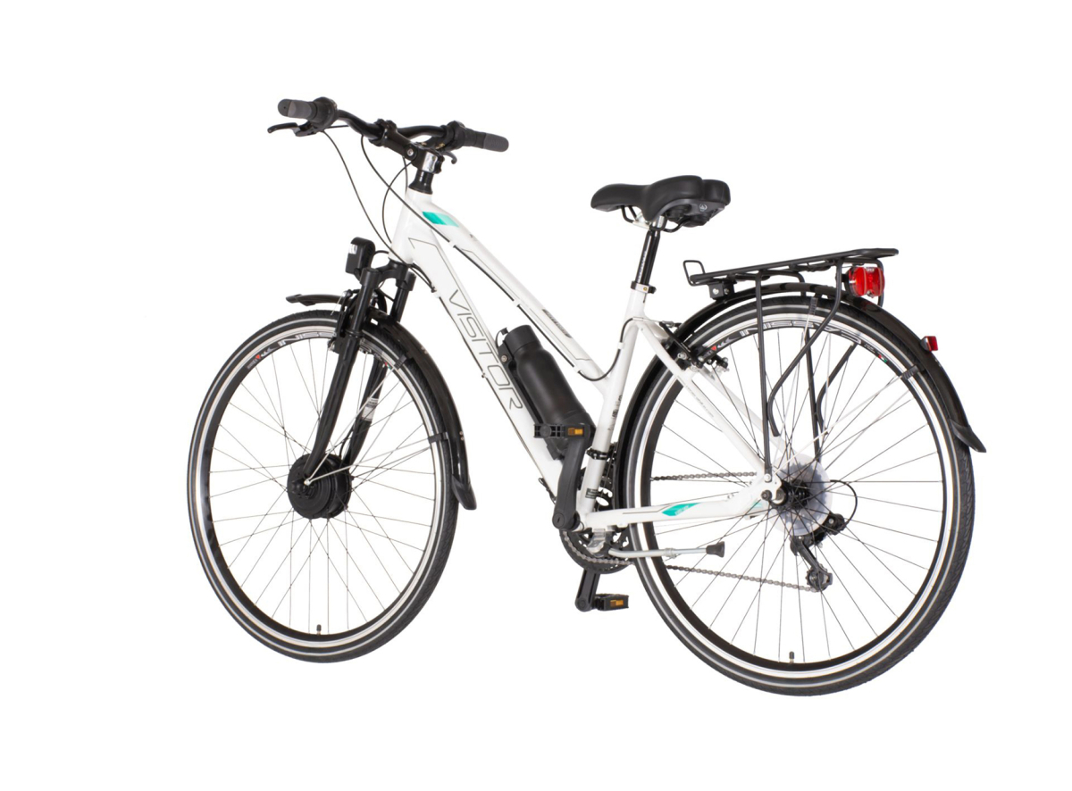 E-bicikl VisitorTouring cross bicikla belo siva