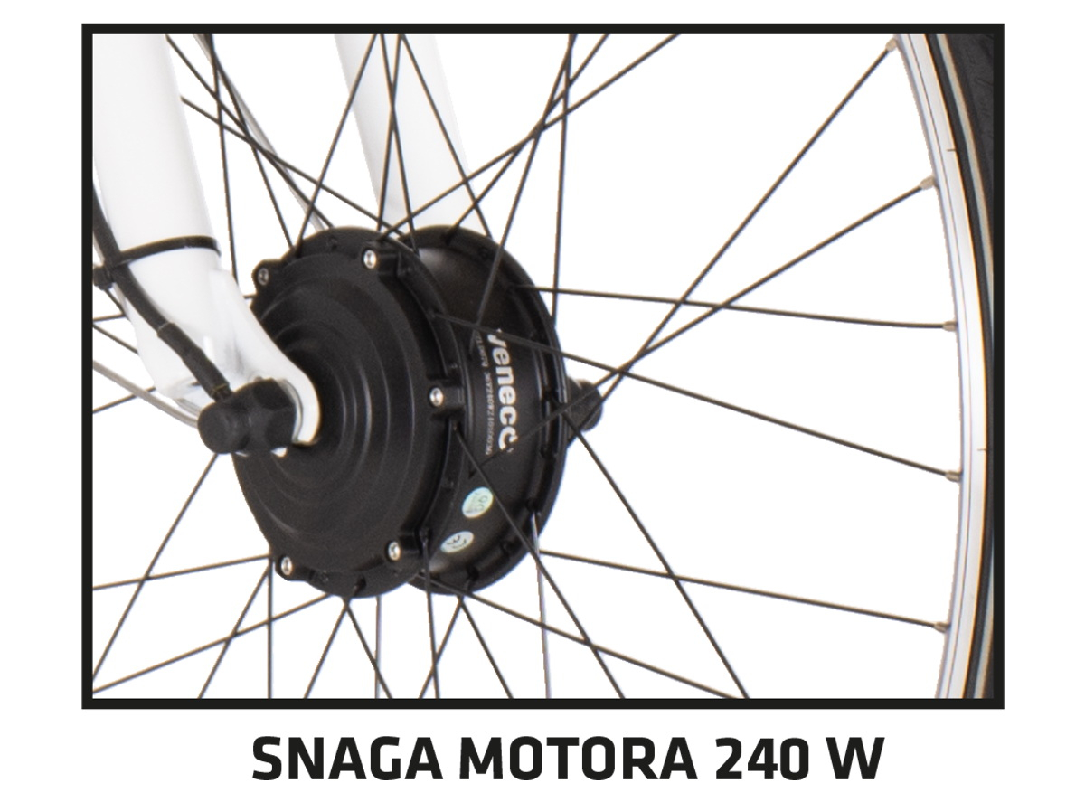 E-bicikl VisitorTouring cross bicikla belo siva