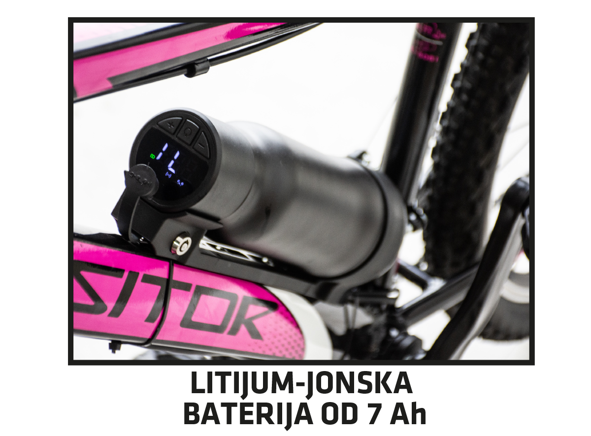 E-bicikl Visitor Explosion crno roza