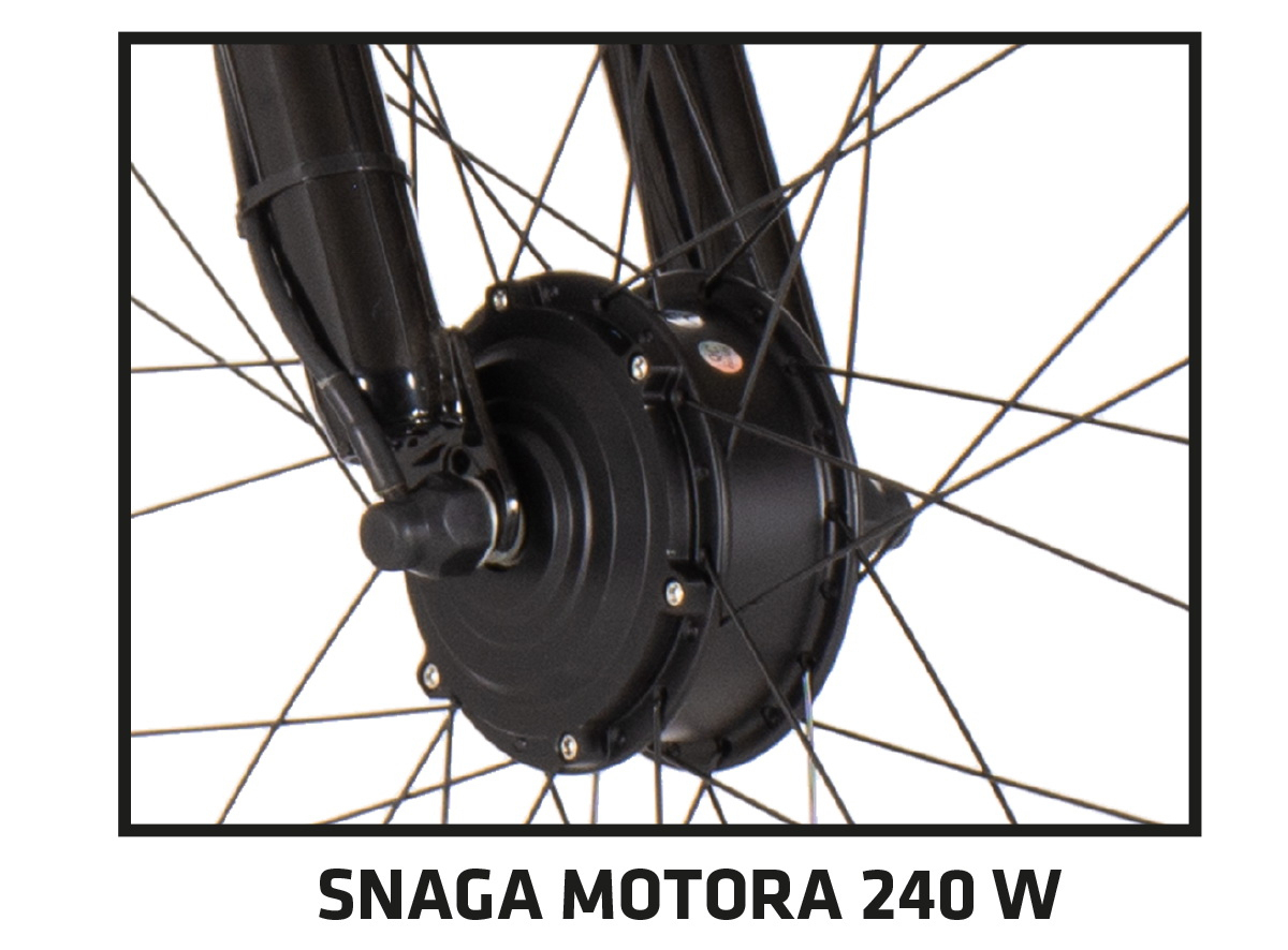 E-bicikl Visitor Terra man crno sive boje