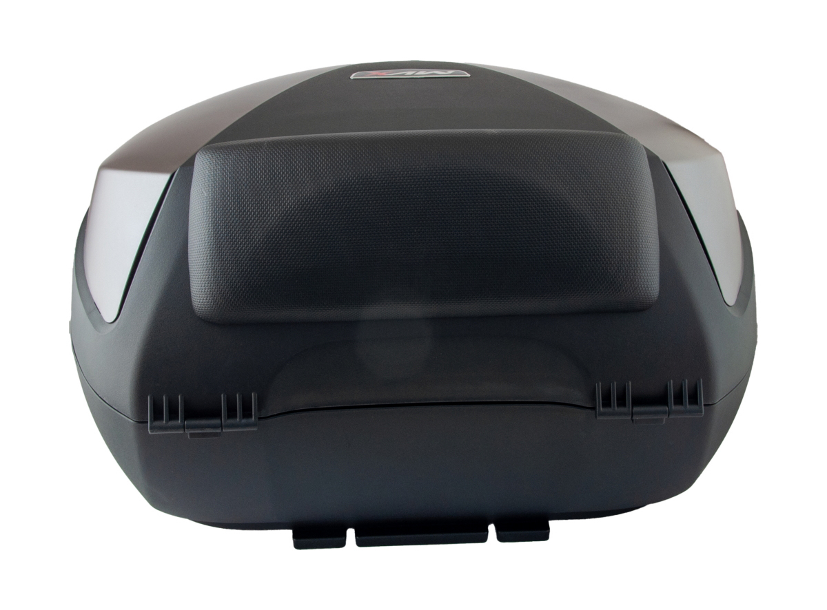Kofer za motor zadnji crno sivi sa reflektorom i naslonom 38L 50X41X36CM