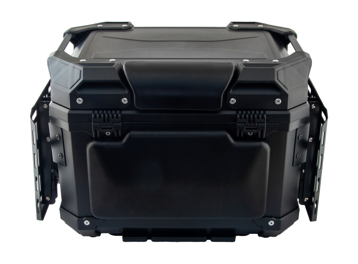 Kofer za motor zadnji crni sa naslonom i duplom bravom 45L 42X36X33CM