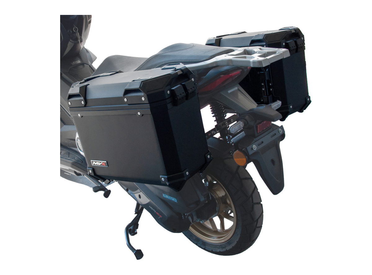 Set bočnih kofera za motor crni sa univerzalnim nosačem 28L 60X33X39CM