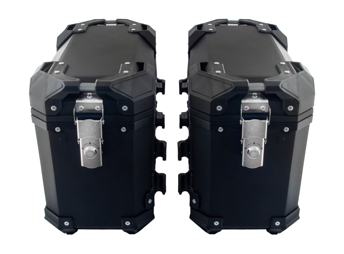 Set bočnih kofera za motor crni sa univerzalnim nosačem 28L 60X33X39CM
