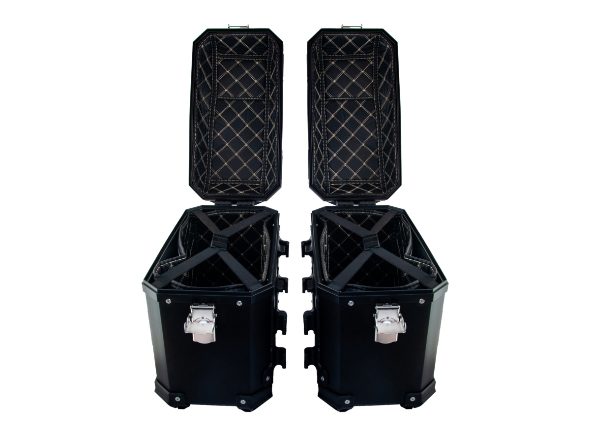 Set bočnih kofera za motor crni sa univerzalnim nosačem 28L 60X33X39CM