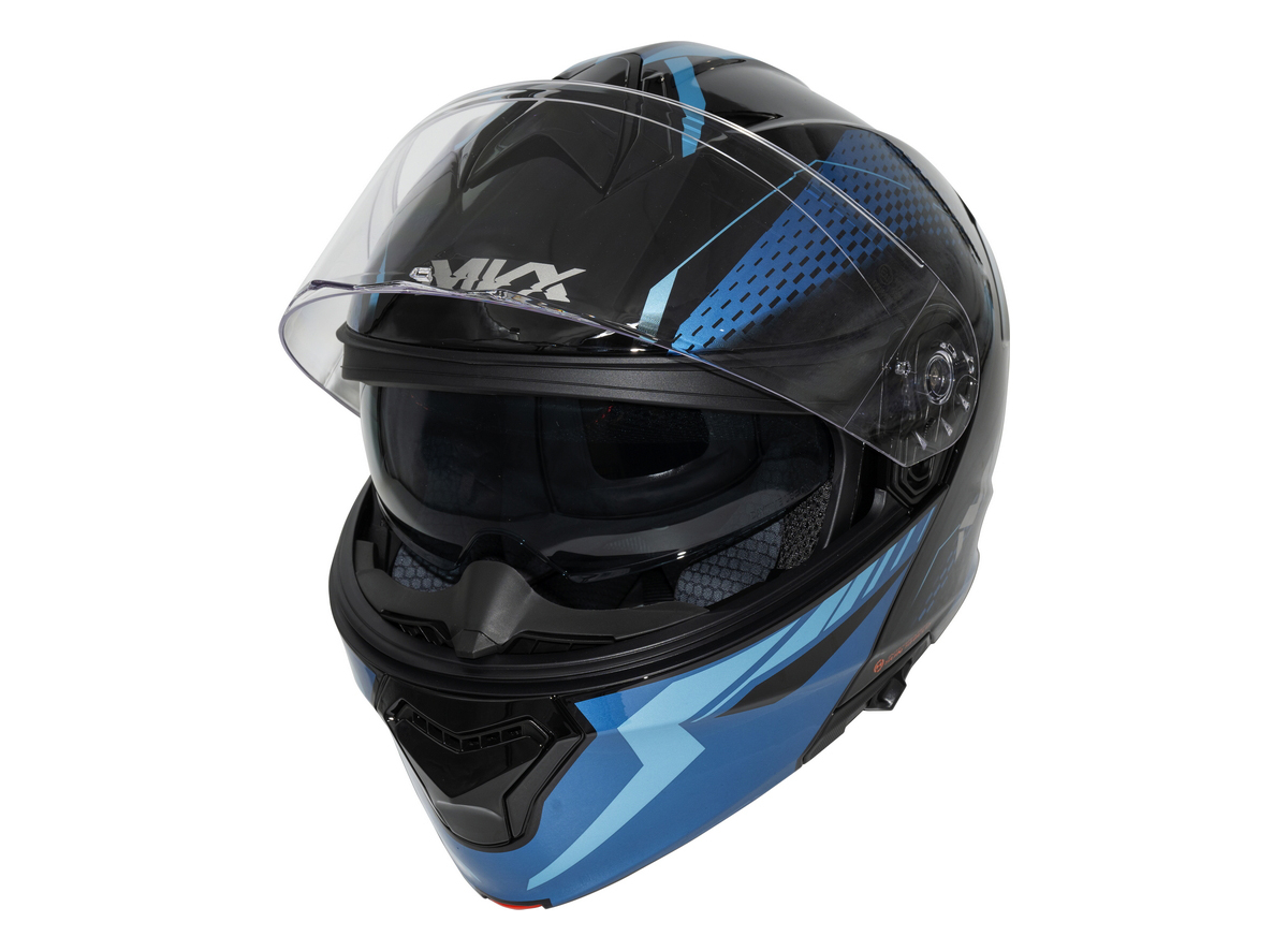 Kaciga za motor veličina XL-MVX 935SV Flip Up dupli vizir crna plava