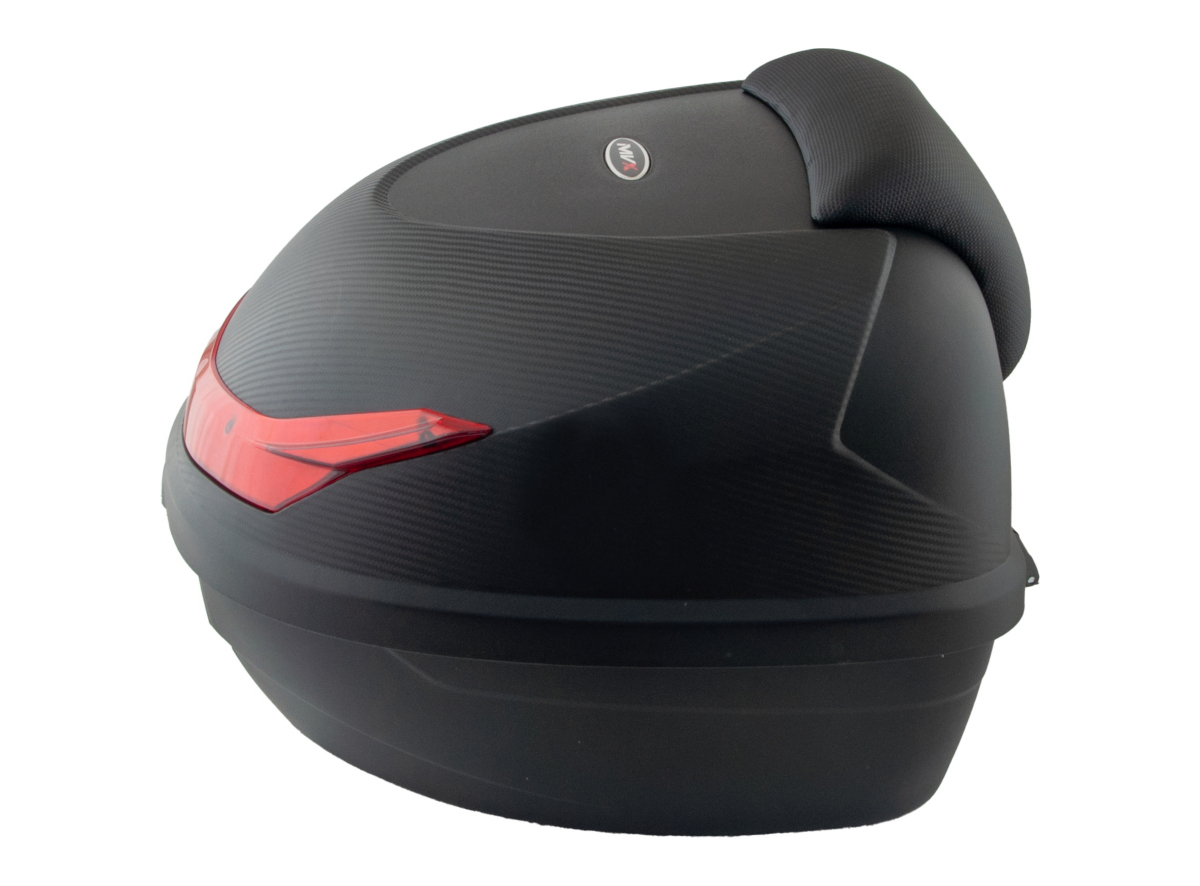 Kofer za motor zadnji crni sa reflektorom i naslonom 34L 42X40X31.5CM