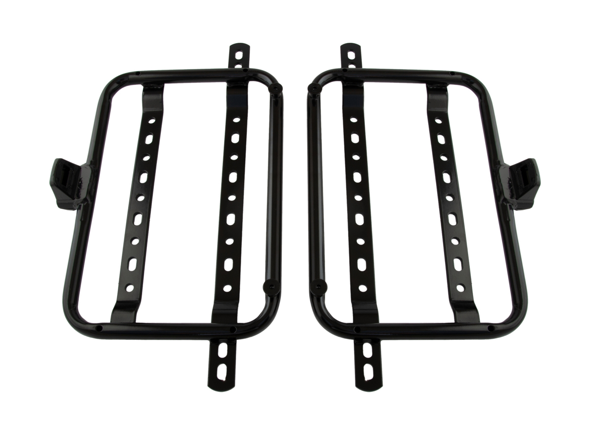 Set bočnih kofera za motor CRNO-SIVI sa reflektorom, naslonom i univerzalnim nosačem 23L 62X46X39CM