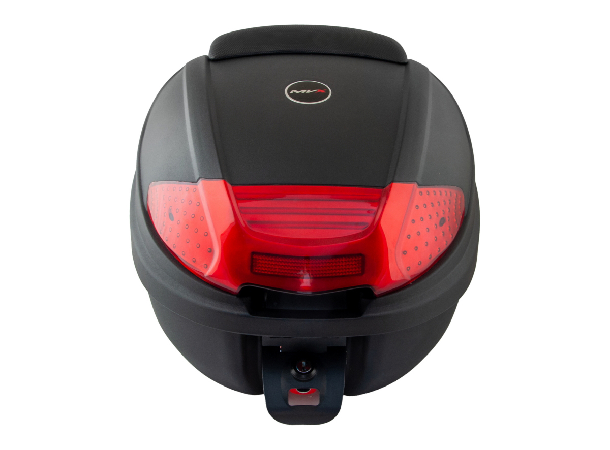 Kofer za motor zadnji crni sa reflektorom i naslonom 30L 41X41X34CM