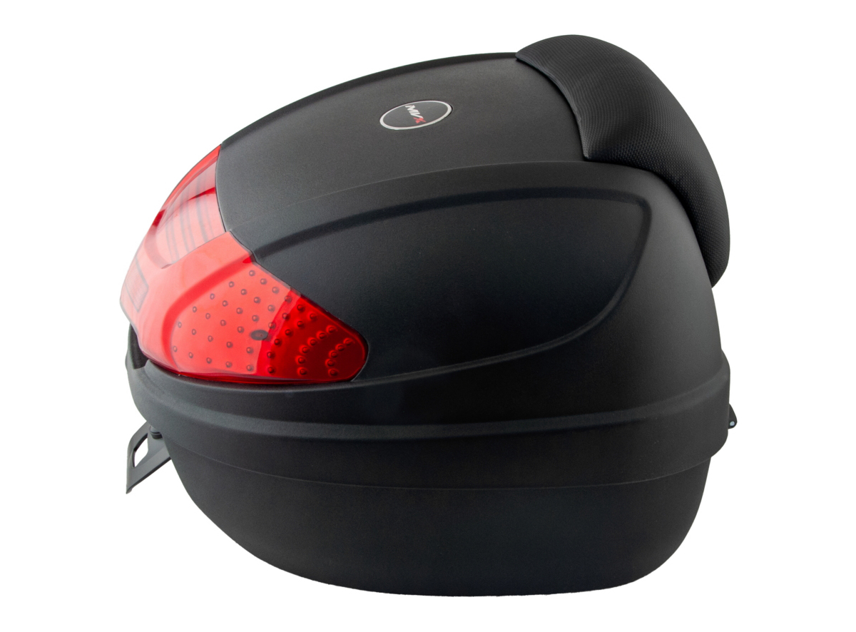 Kofer za motor zadnji crni sa reflektorom i naslonom 30L 41X41X34CM