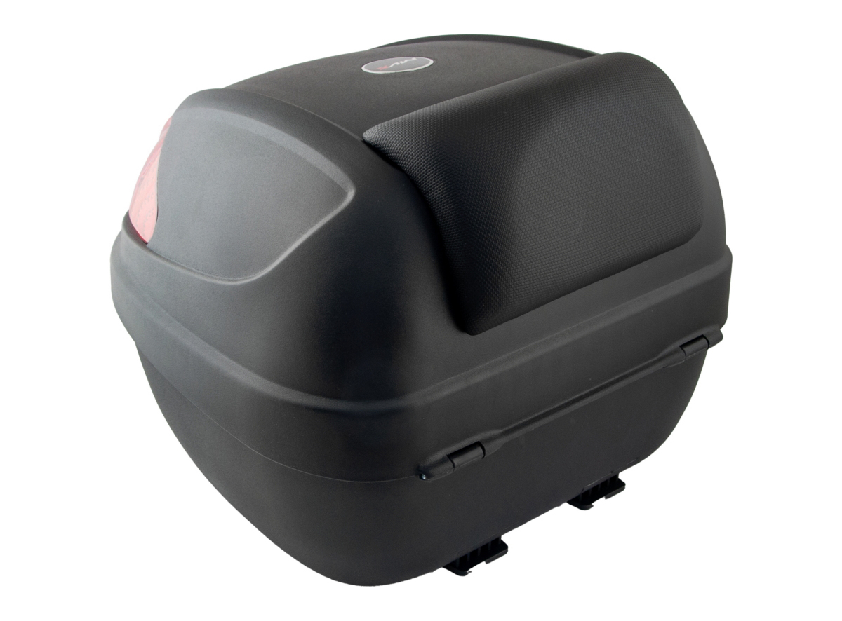 Kofer za motor zadnji crni sa reflektorom i naslonom 30L 41X41X34CM