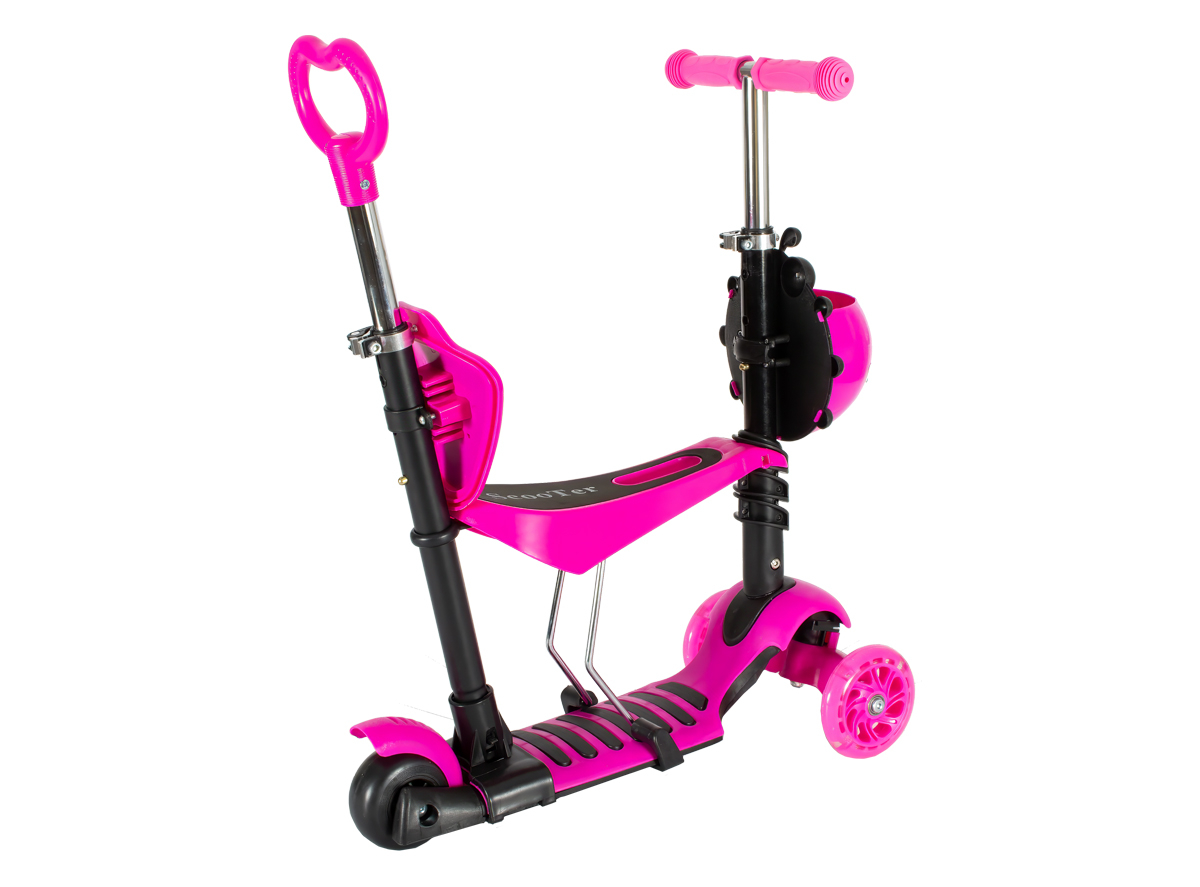 Trotinet deciji bubamara 5 u 1 rozi