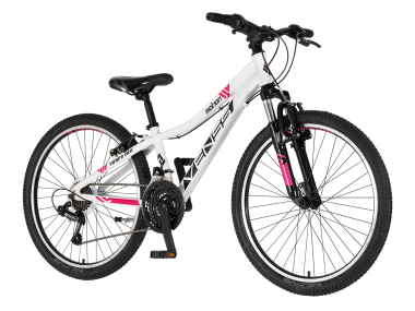 BICIKL JUNIOR 24 VENSSINI PARMA X100 ALU 24" ALU 12" V-BRAKE  18 BRZINA 132-155CM (XS) BELO ROZE