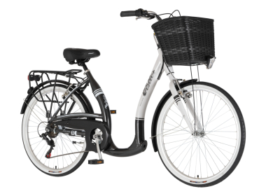 BICIKL CITY VISITOR VINTAGE 26" ALU 18" V-BRAKE  6 BRZINA 155-178CM (S/M) BELO CRNI