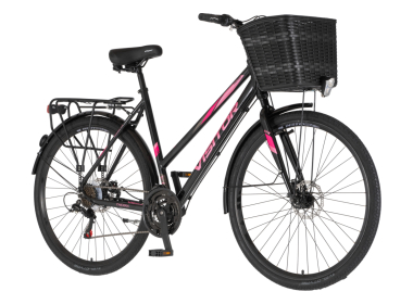 BICIKL CITY VISITOR CRX CITY 28" ALU 21" DISK DUPL 18 BRZINA 167-192CM (L/XL) CRNO ROZE PERLA UV SJA