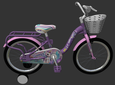 BICIKL KIDS VISITOR UNICORN 12" 8" V-BRAKE KONTRA 95-115CM (12") LJUBIČASTI