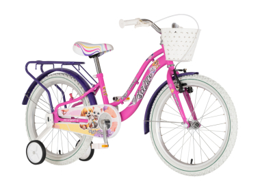 BICIKL KIDS VISITOR BEST FRIEND 20" 10" V-BRAKE  KONTRA 115-135CM (20") ROZE NEON UV SJAJ