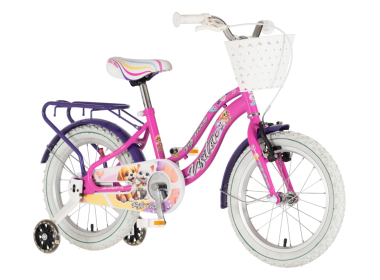 BICIKL KIDS VISITOR BEST FRIEND 16" 9" V-BRAKE  KONTRA 105-125CM (16") ROZE  NEON UV SJAJ