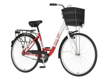 BICIKL FASHION VISITOR BLOOM 28" ALU 17" V-BRAKE KONTRA QUANDA 155-178CM (S/M) CRVENO BELI PERLA