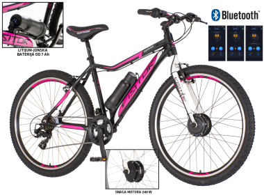 E-bicikl Visitor Explosion crno roza