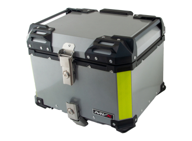 Kofer ALU za motor zadnji srebrni sa naslonom 36L 44X38X37CM
