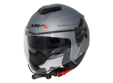Kaciga za motor veličina M-MVX 852 Jet Open Face dupli vizir siva