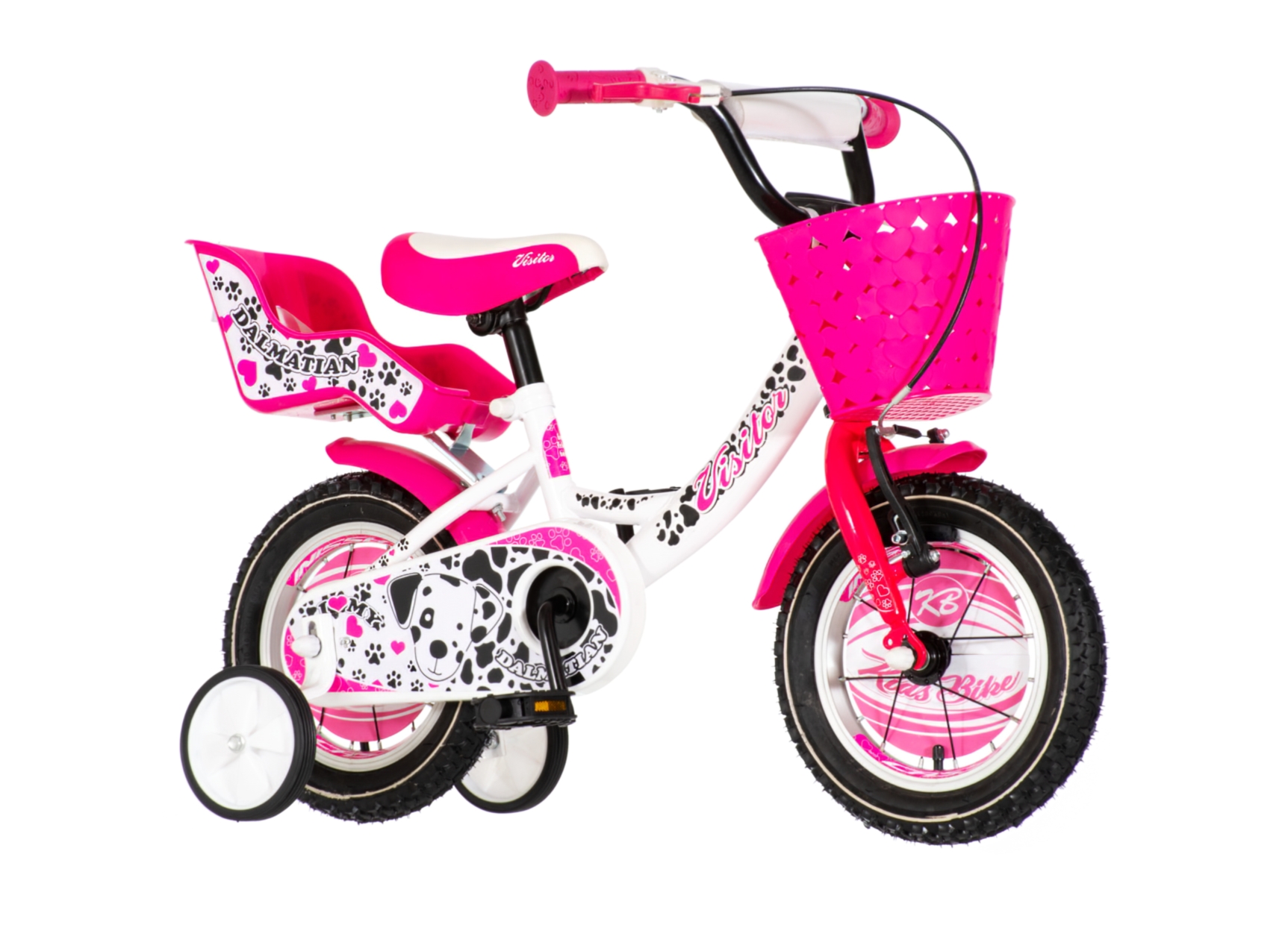 Bicikl Visitor Dalmatian  12" roze beli