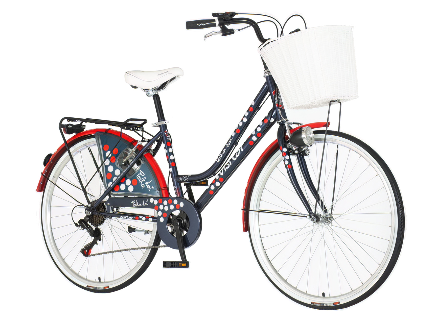 Visitor polka dot fashion bicikla plavo crvena-fam263s6
