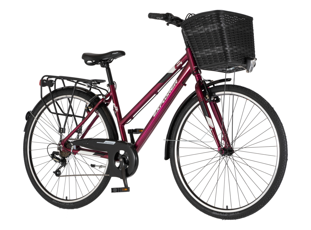 BICIKL TOUR EXPLORER AXYS LADY 28" ALU 18" V-BRAKE  6 BRZINA 155-178CM (S/M) BORDO PERLA UV SJAJ