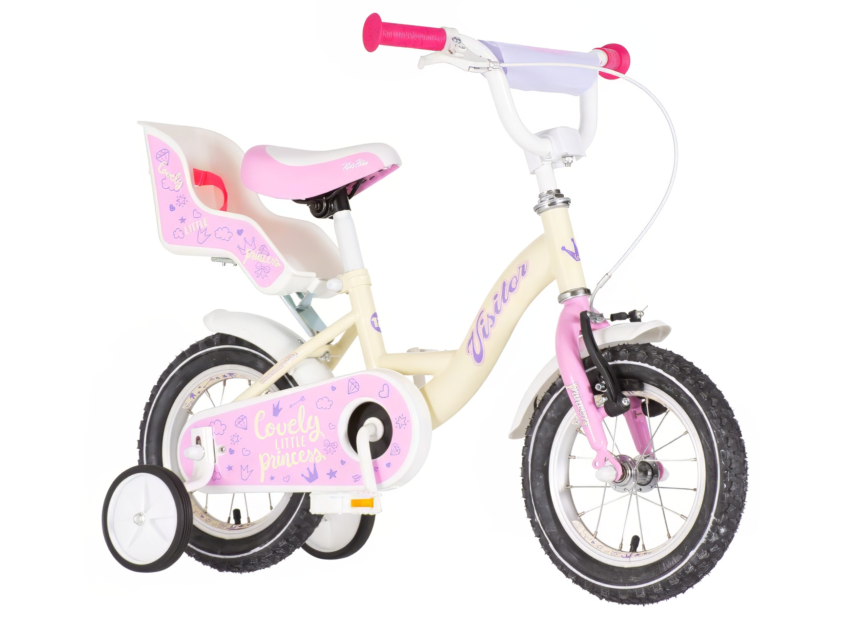 Bicikl Visitor Lovely little princess 12" belo roze
