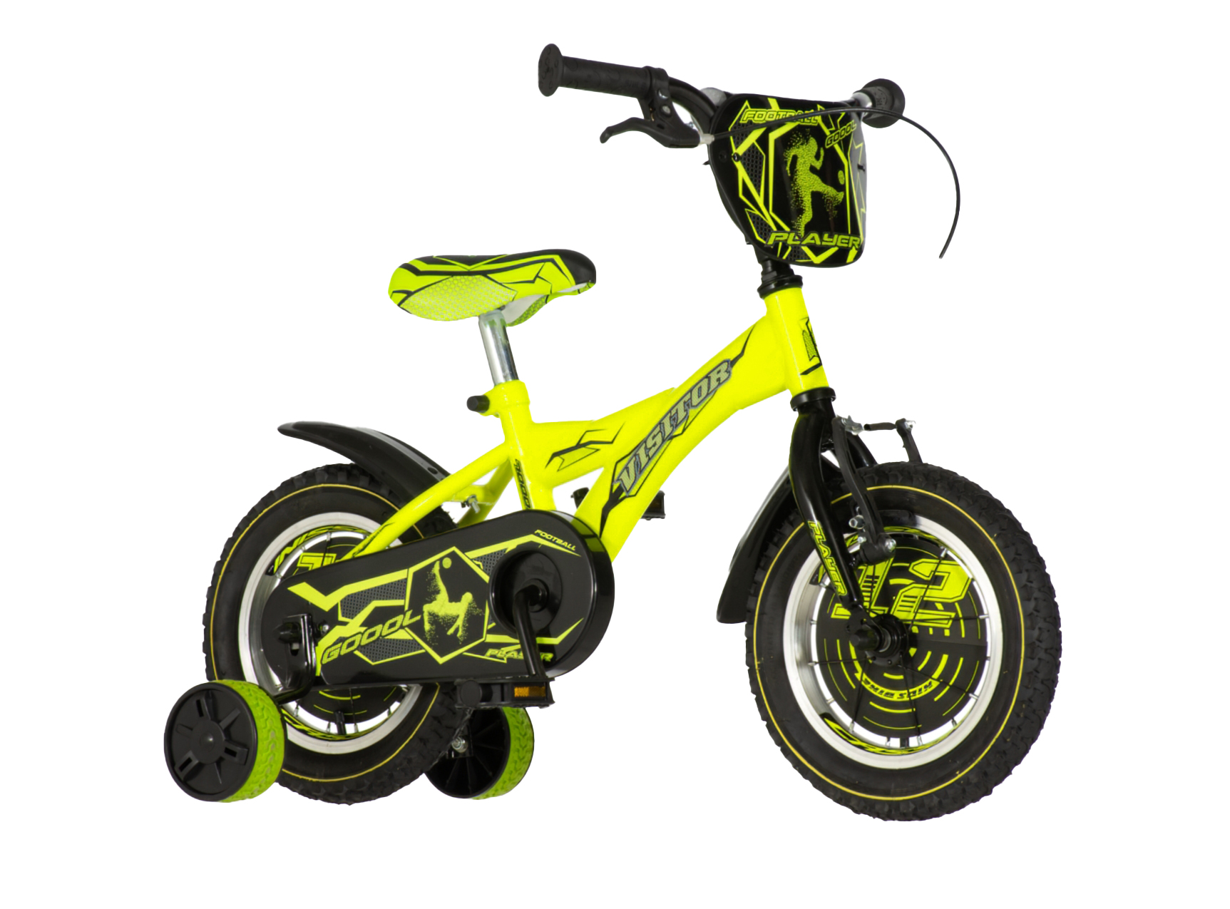 Bicikl Visitor Player 12" neon žuto crni