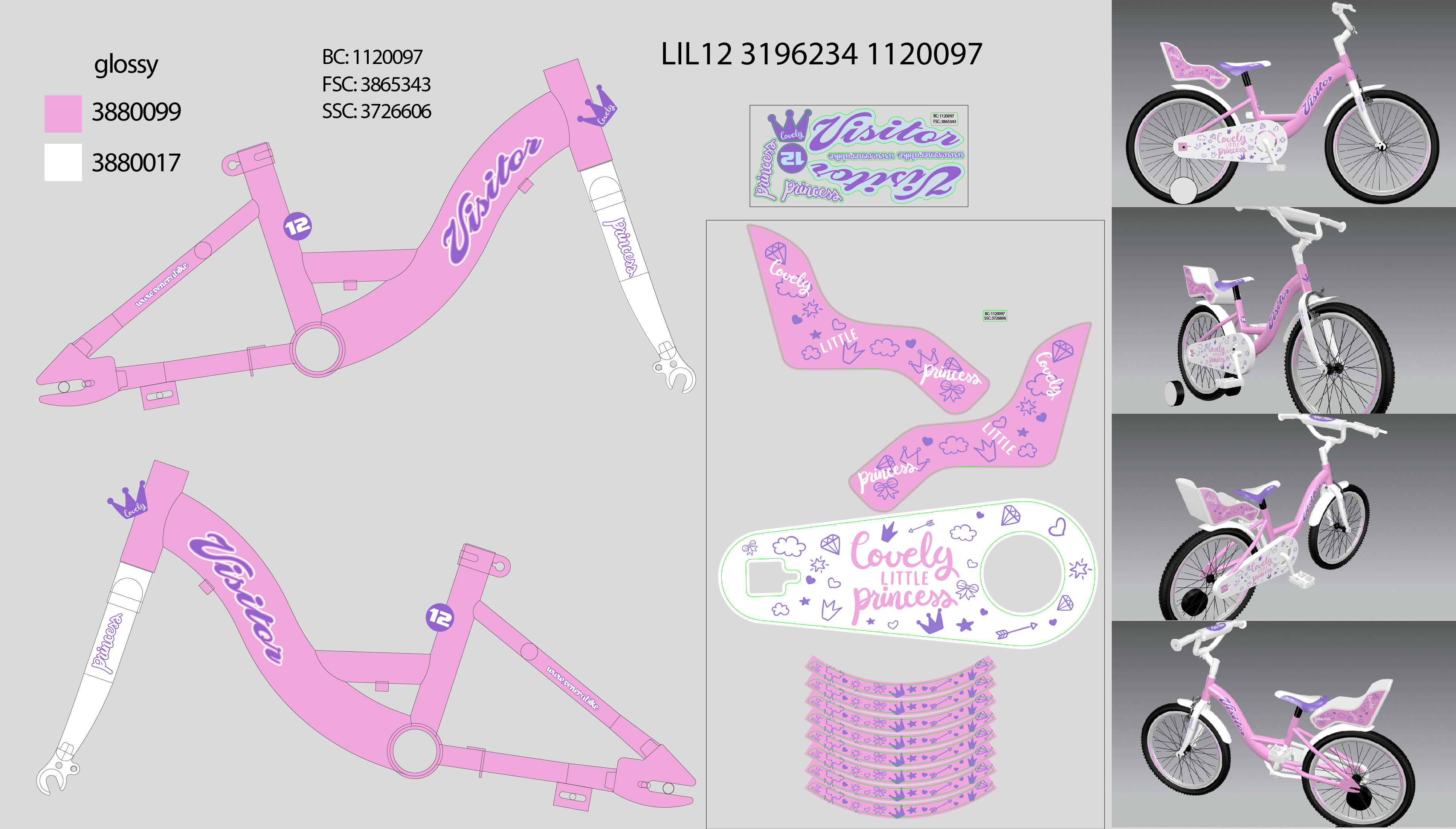 LIL122DZTVKK/24AR8P9/12"8" F.RAM CASSINI ZA  VISITOR LOVELY LIL PRICESS