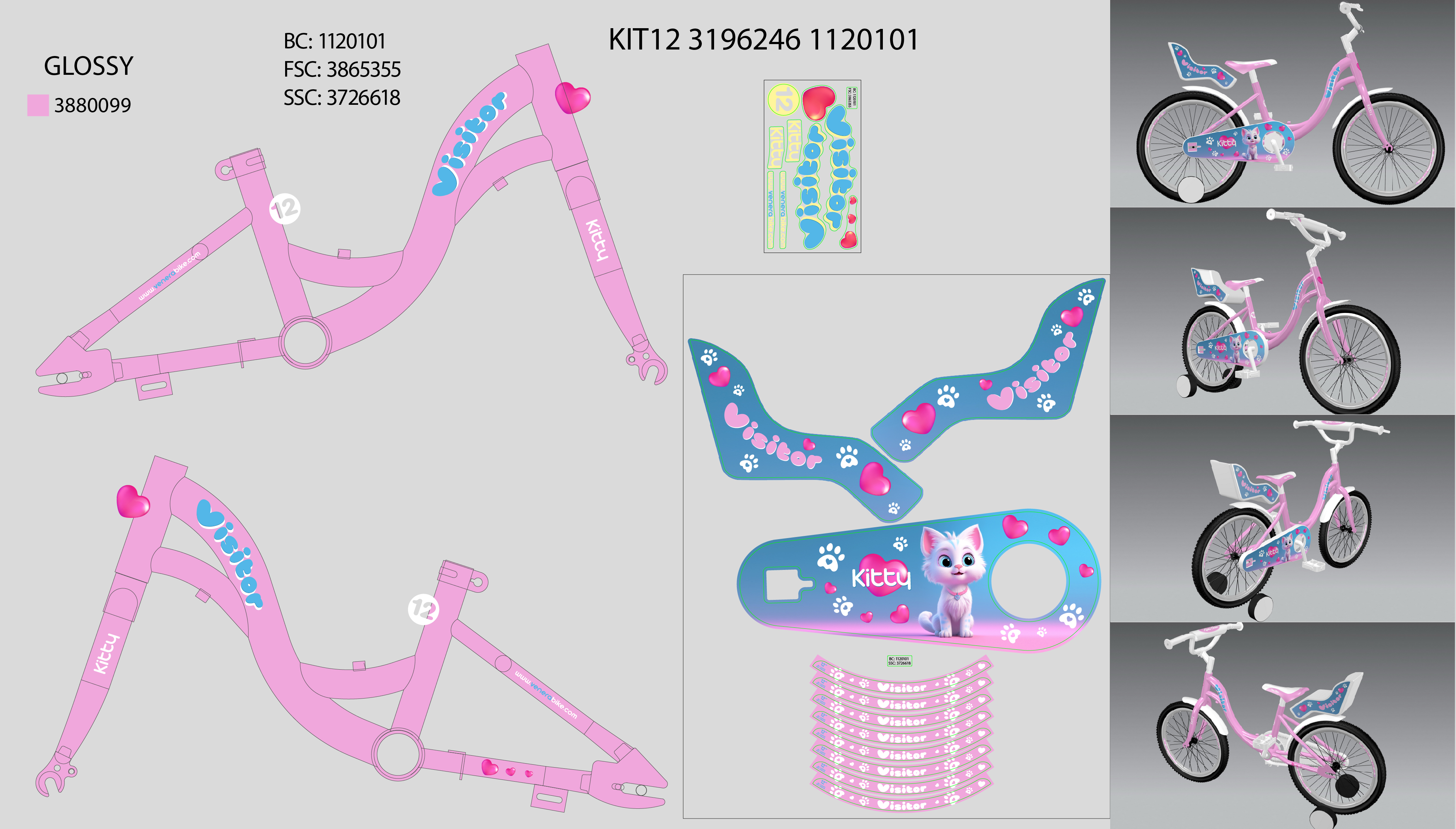 NAL.P.RAM.VEN STICKER KIT122DZTVKK/24AK12P9/12"7"