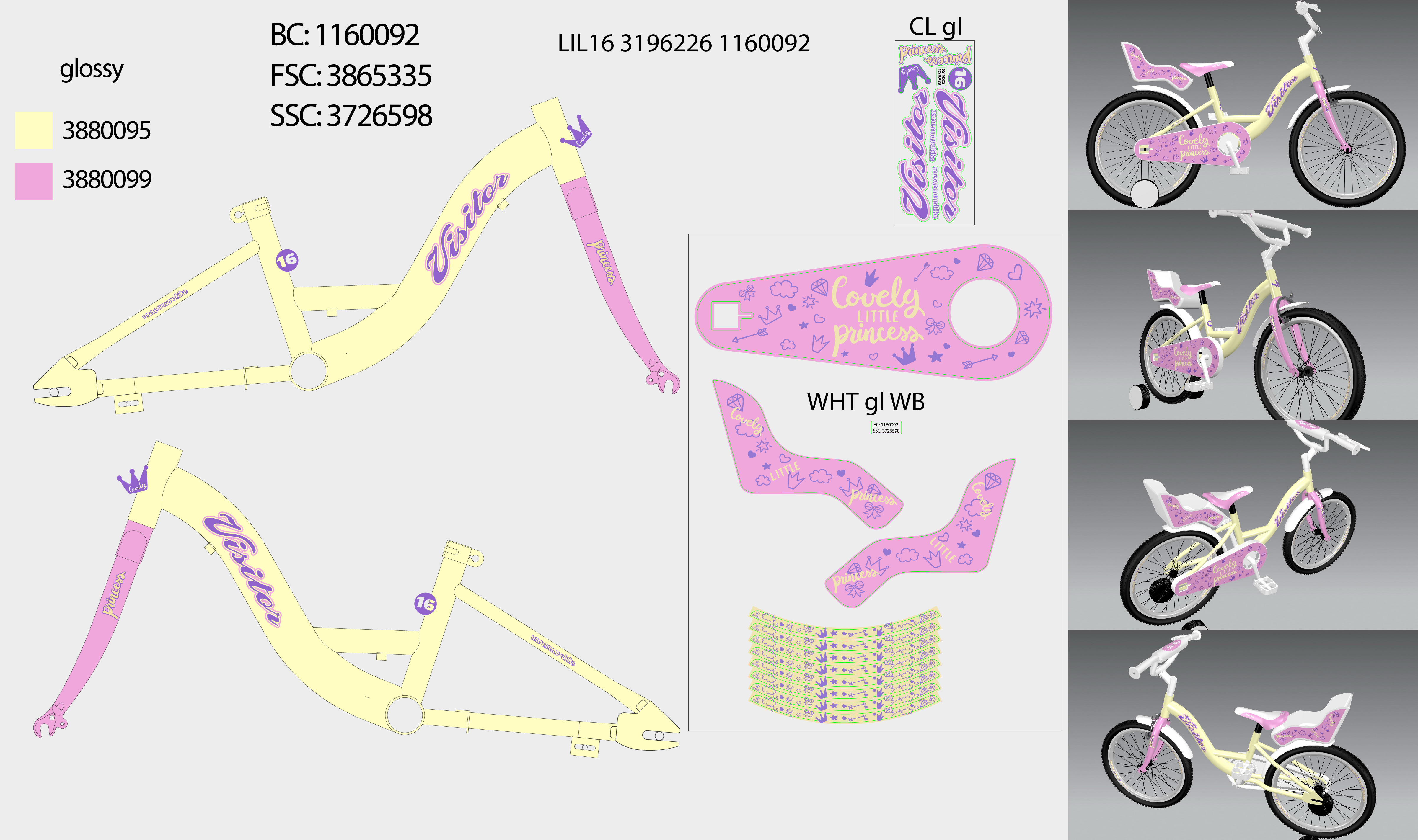 LIL162DZTVKK/24AR9P8/16"9" F.RAM CASSINI ZA  VISITOR LOVELY LIL PRICESS