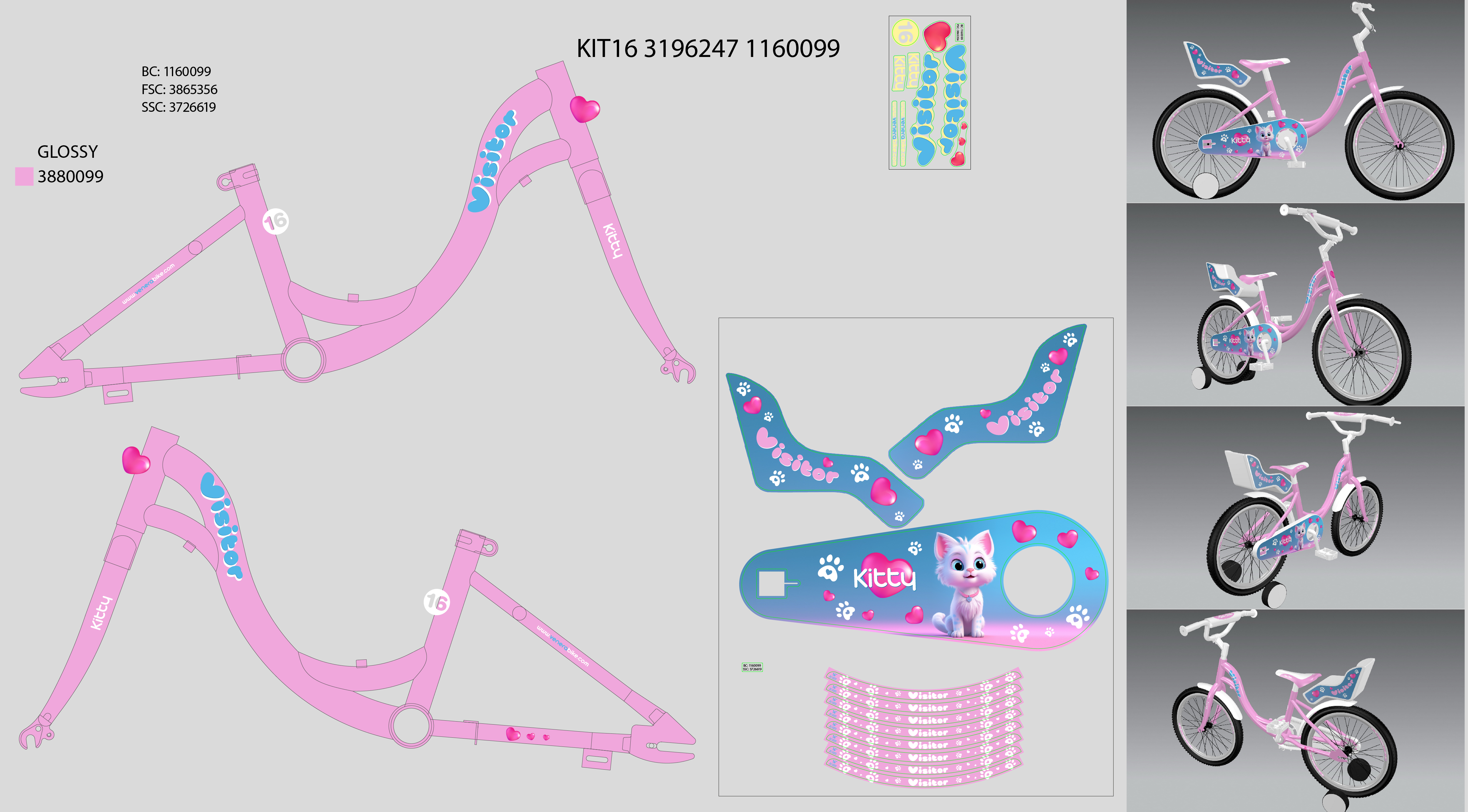KIT162DZTVKK/24AK12P9/16"9" F.RAM CASSINI ZA  VISITOR KITTY