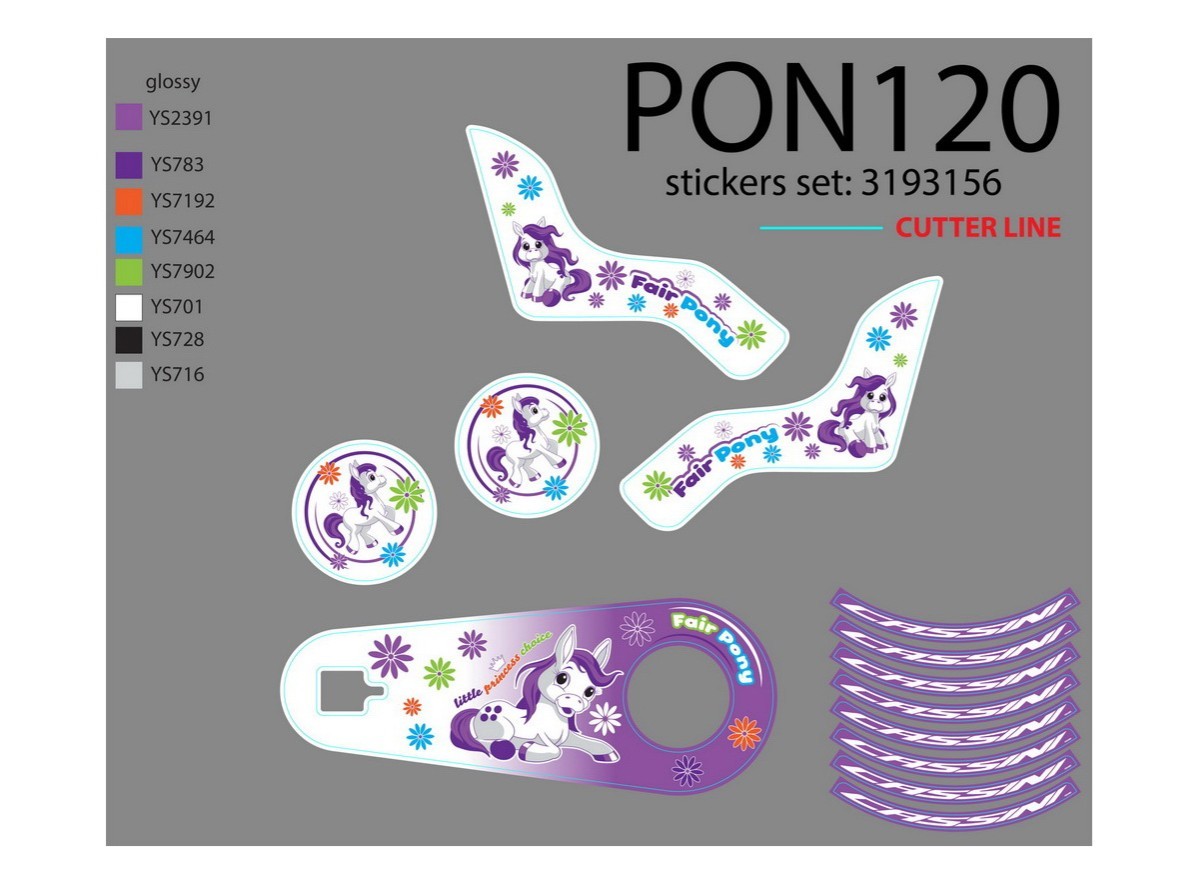 NAL.P.VEN PON120 SET NALEPICA PONY 12 ZA KORPU PR I ZADNJU LANC 2017