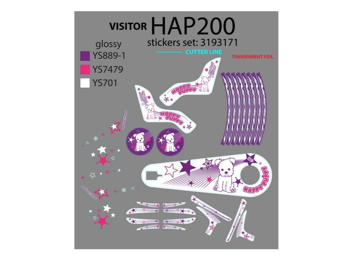 NAL.P.VEN HAP200 SET NALEPICA HAPPY PUPPY 20 ZA POMO.TOC BLATOBR LANC 2017