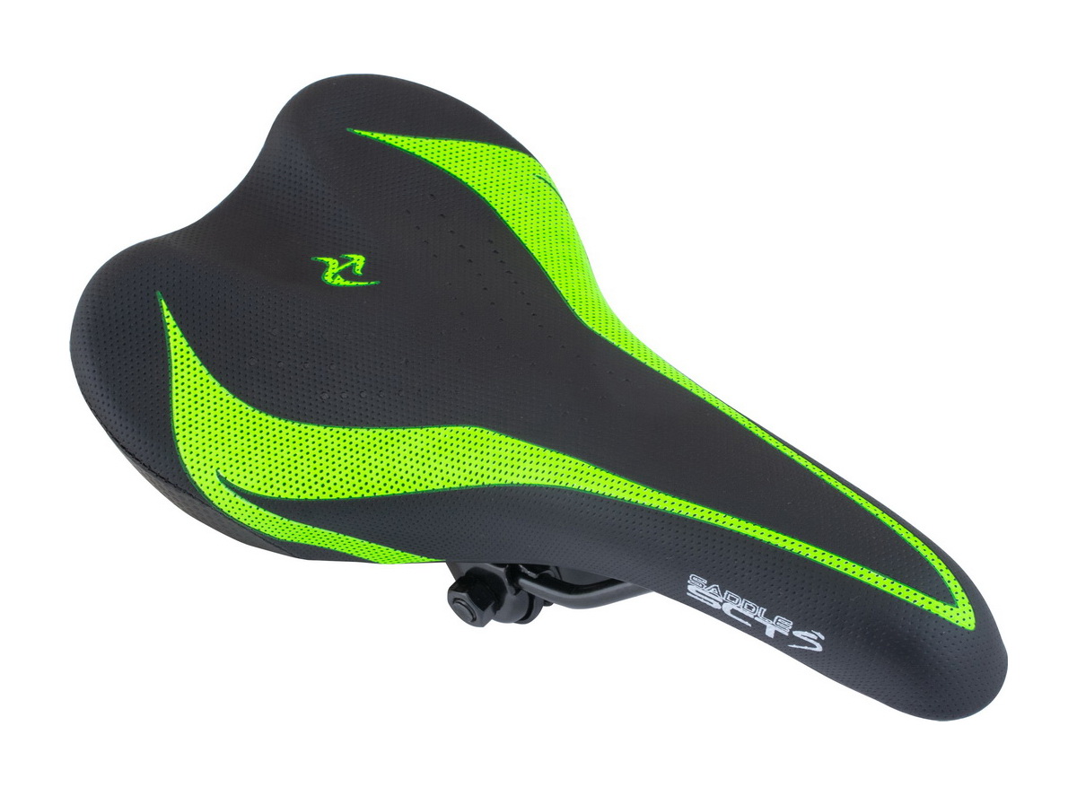 Sedlo mtb crno zeleno carbon high end 270x155mm