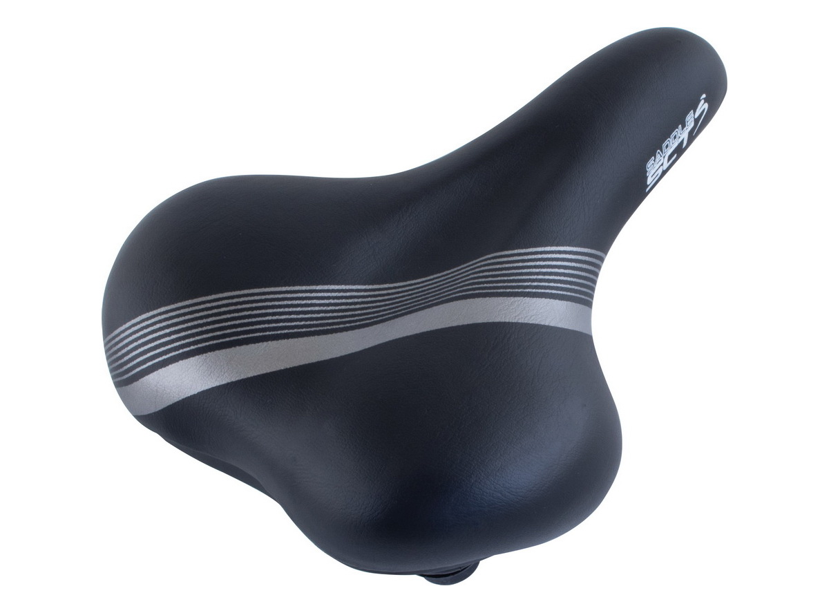Sedlo soft comfor oprugama crno sa sivim linijama