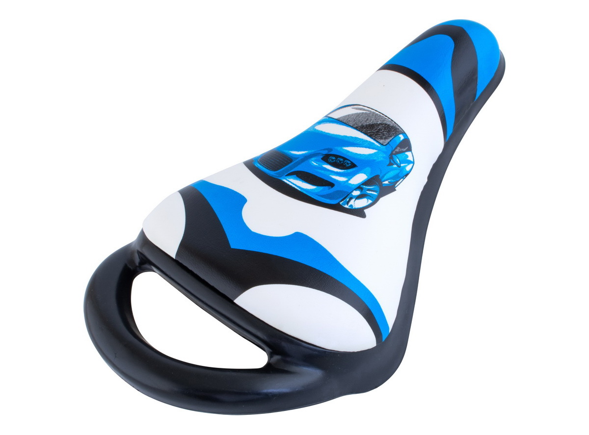 Sedlo za dečiji bicikl sa drškom car park plavo