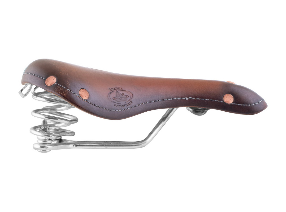 Sedlo mtb old frontier classic kožna sa nitnama crno (art.1960)