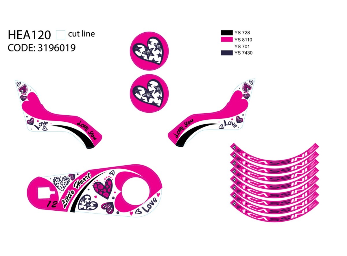 NAL.P.VEN hea120 little heart 12 set nalepnica 2022