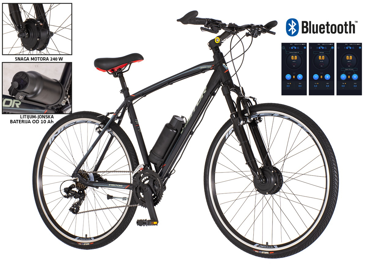 E-bicikl Visitor Terra man crno sive boje