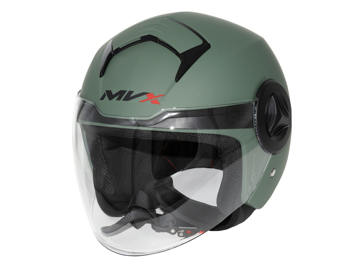 Kaciga za motor veličina S-MVX P5 Jet Open Face Simpli vizir zelena