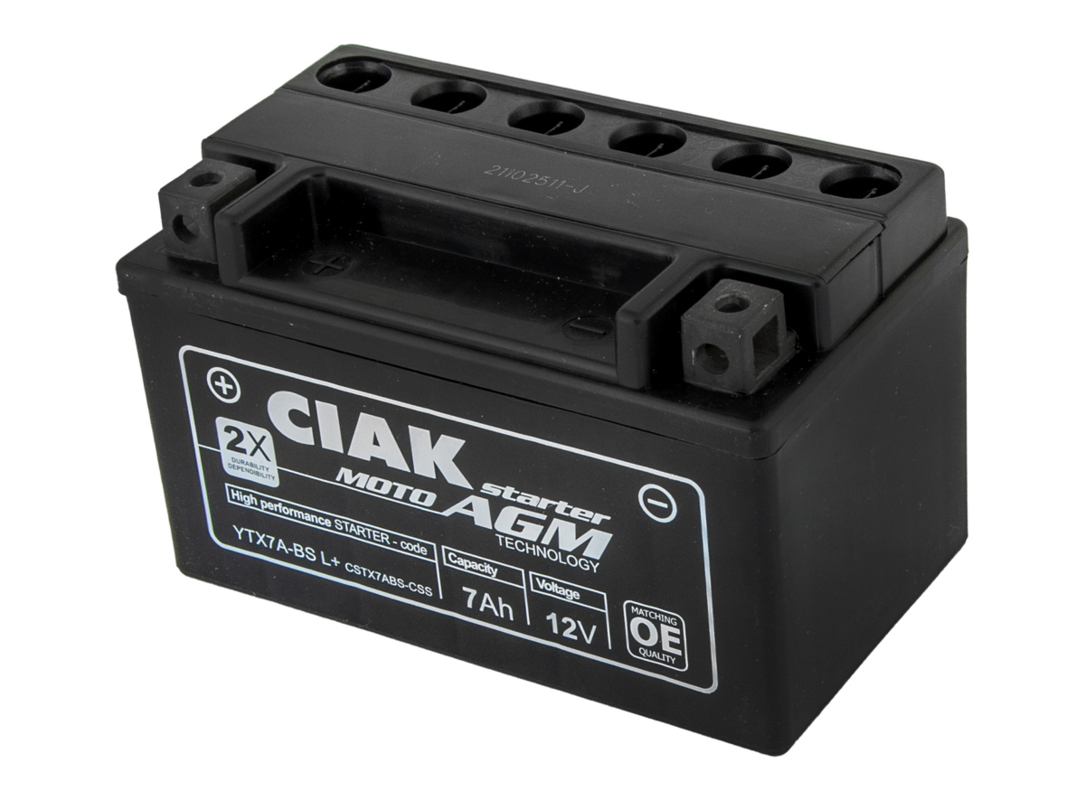 Akumulator olovni za motor (12V 7AH) L+ YTX7A-BS Ciak Starter mot