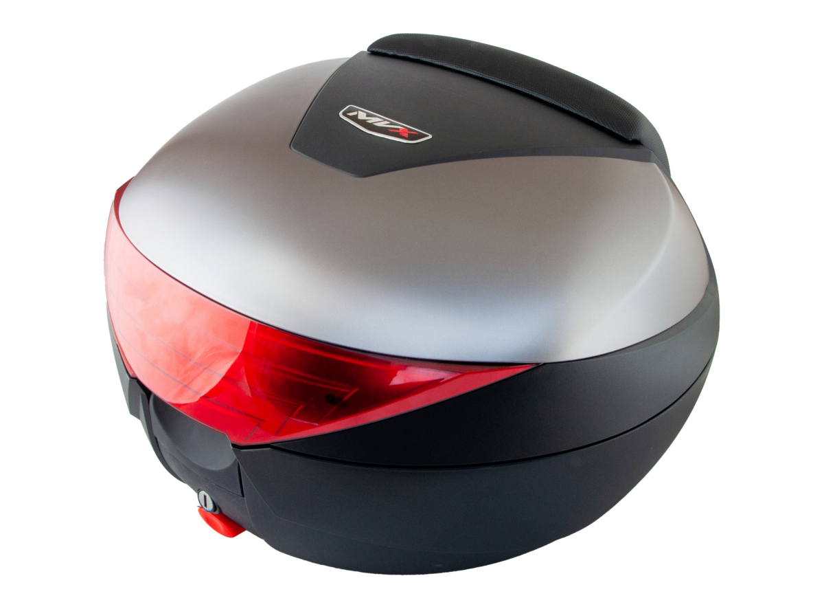 Kofer za motor zadnji crno sivi sa reflektorom i naslonom 38L 50X41X36CM