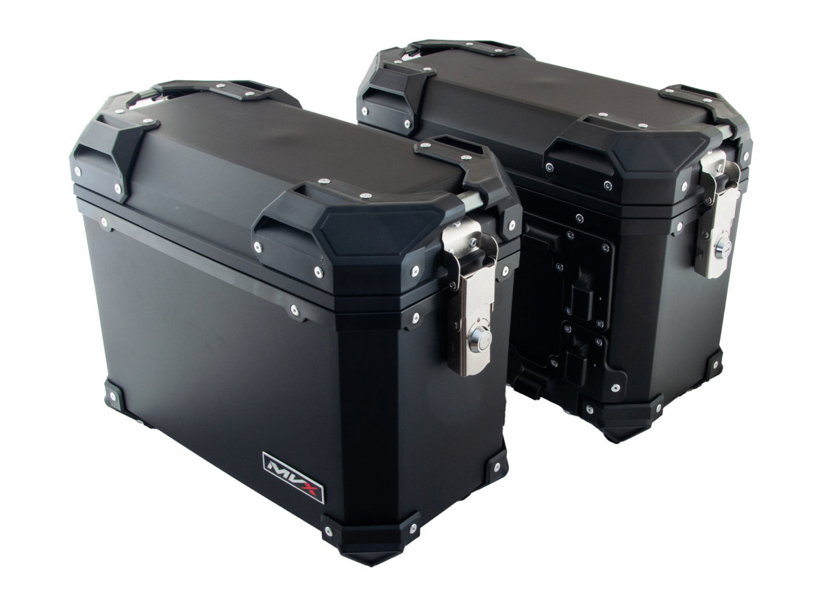 Set bočnih kofera za motor crni sa univerzalnim nosačem 28L 60X33X39CM