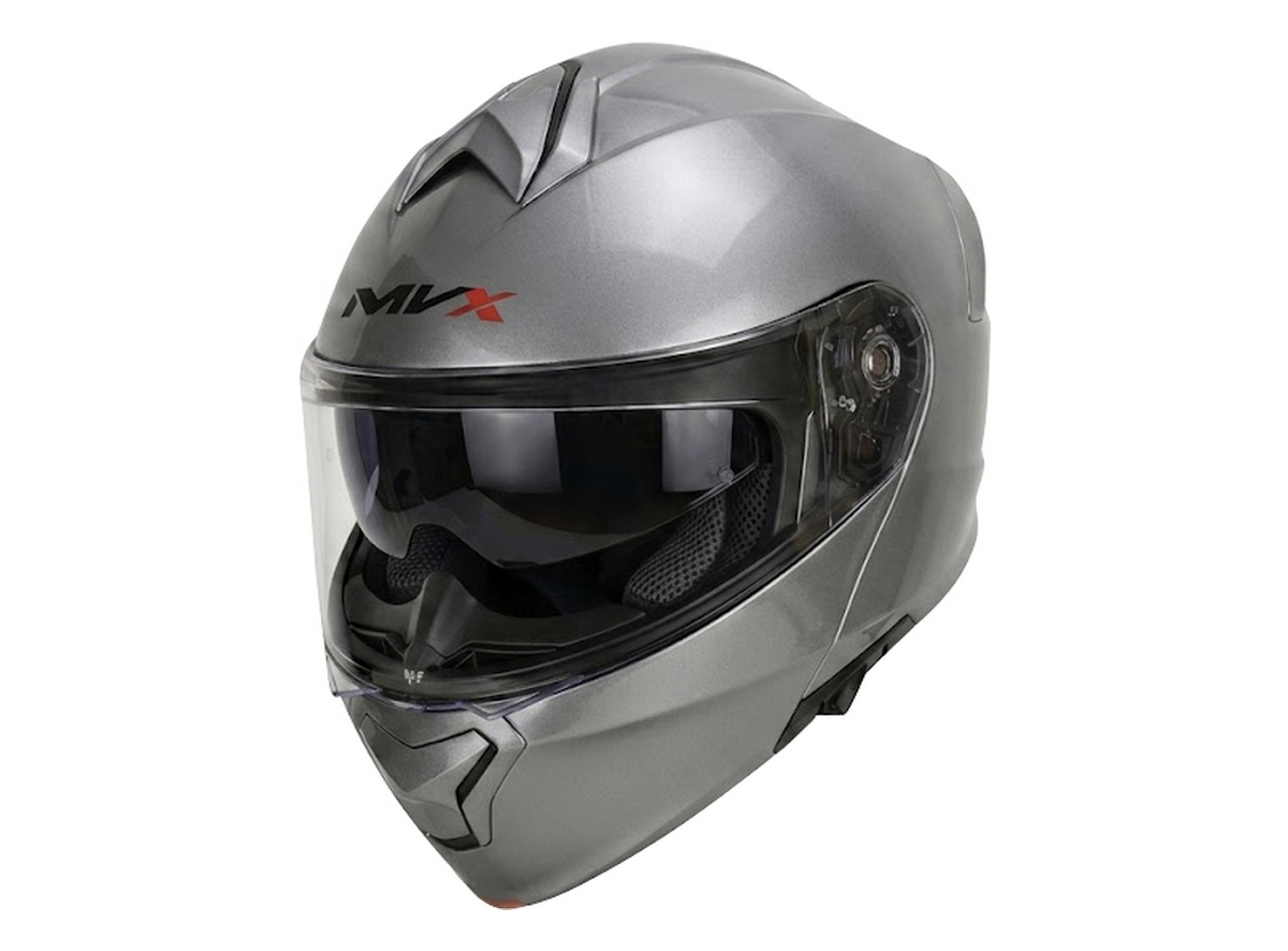 Kaciga za motor veličina S-MVX 935SV Flip Up dupli vizir siva